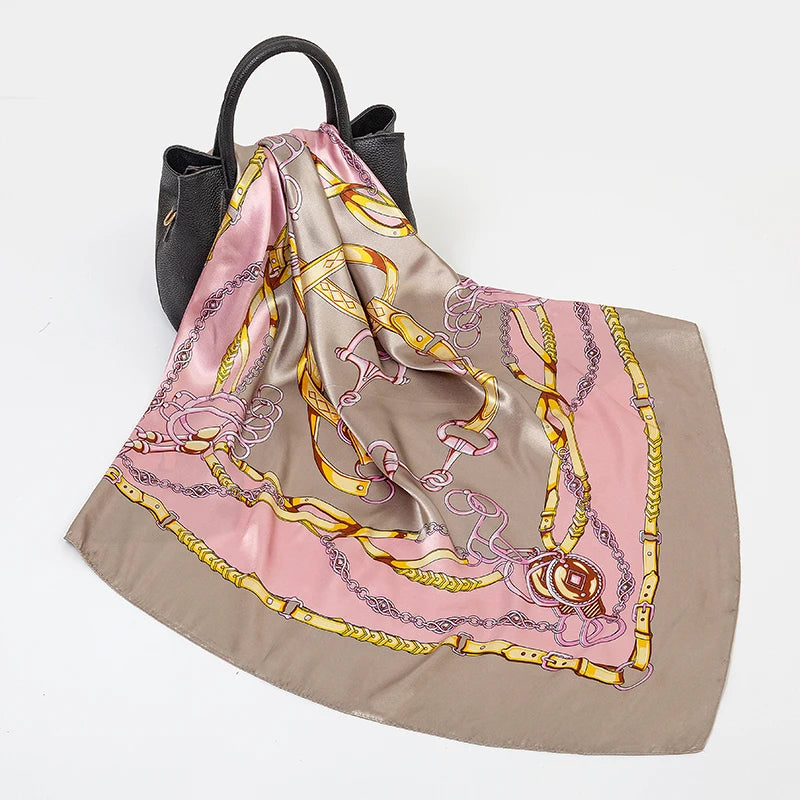 SENAIFE Satin-Schal Elegant - 90x90cm Polyester Leicht