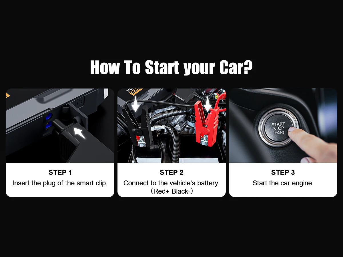 Povasee Jump Starter 5000 A Spitzenstrom - 12000-18000 mAh