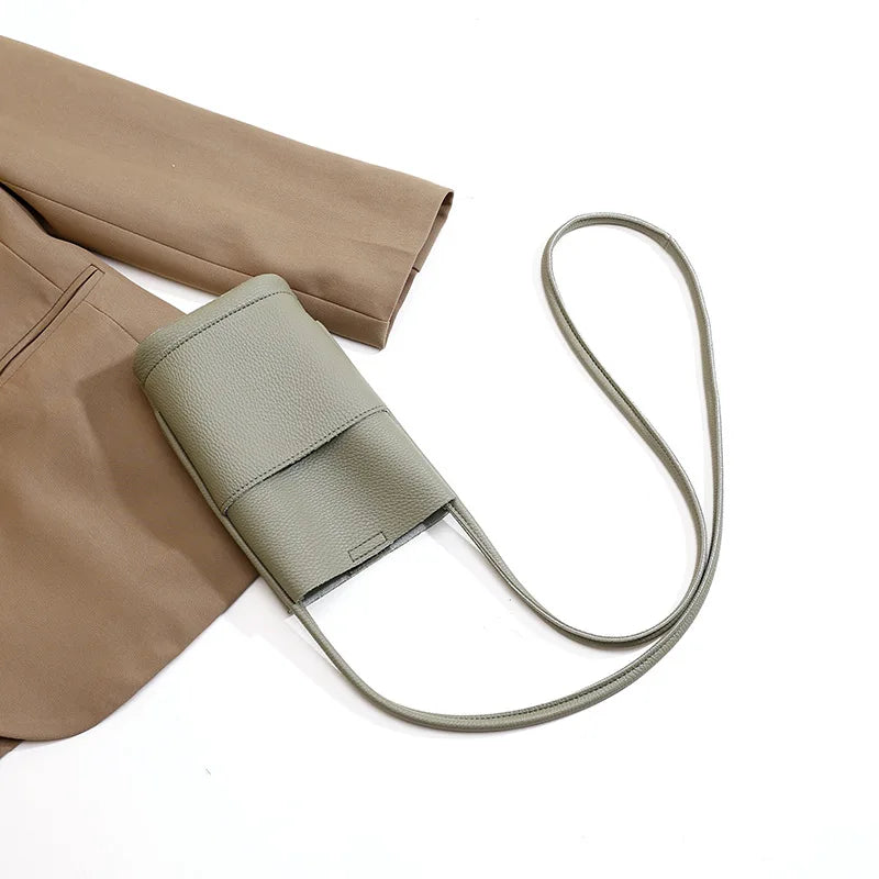 Modische Handy Tasche Frauen 2025 - Crossbody Kleine PU Leder Tasche - Neue Fashion Vielseitig Minimalist Unisex Shopping Phone Tasche