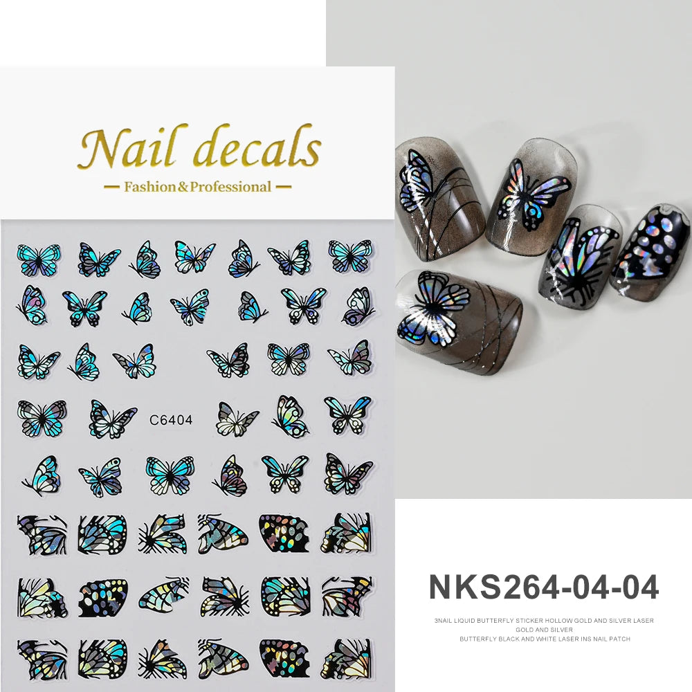MAFANAILS NLS 3D Holografisch Schmetterling - 1St Schwarz