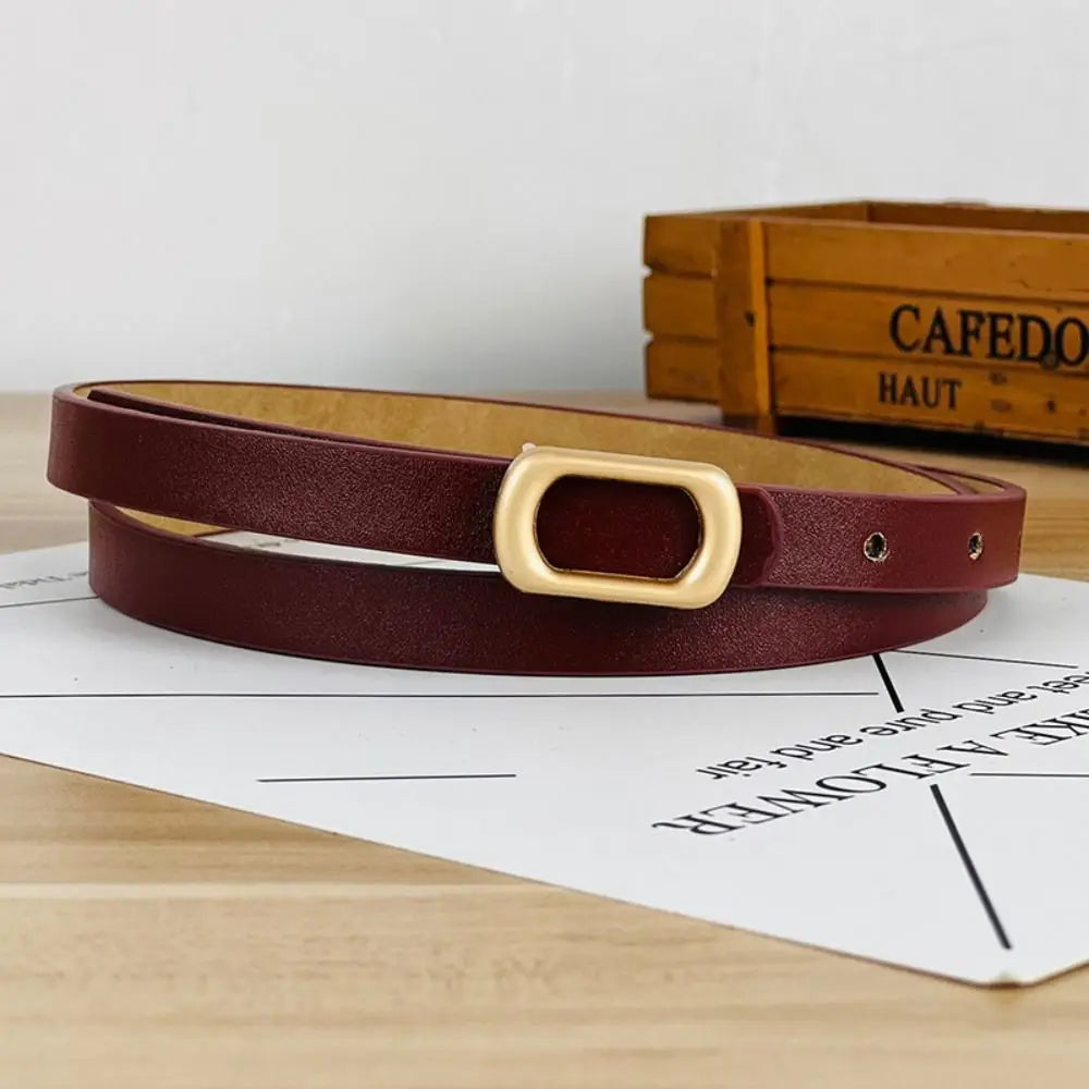 Luxury Design Leather Belt Casual Versatile Women Waistband Thin Waist Strap