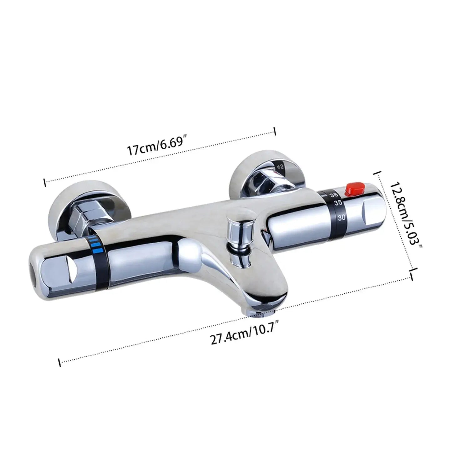 Thermostatisches Mischventil, Messing-Duschventil mit Temperaturregelung, Verbrühungsschutz-Badezimmer-Duscharmatur mit Durchflussregelung by Golden Bridge Store