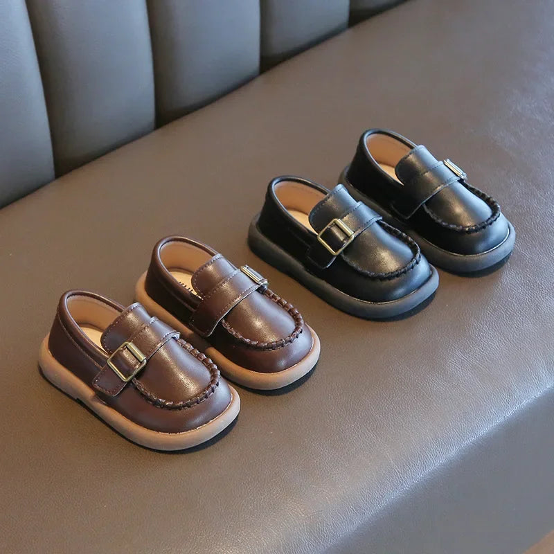 Jungen Casual Schuhe 2025 - Kleinkind Flache Loafer Slip-On - Frühling Herbst Runde Zehen Klassische Schnalle Hochzeit