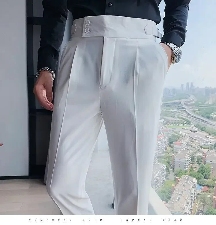 Nadir Coffee klassisch Herrenhose - Slim Paris-Knopf Falten