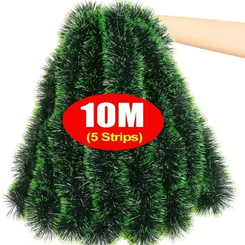 Weihnachten Lametta Girlande Bänder Ornamente Weihnachtsbaum hängen hängende Band Indoor Treppe Kamin Fenster Dekoration Kranz