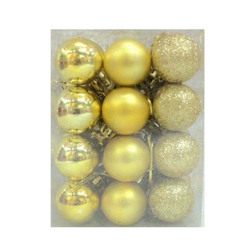 KunstKugeln Christmas Balls Bemalte Kunststoffkugeln - 24 Stück, 3 cm Durchmesser