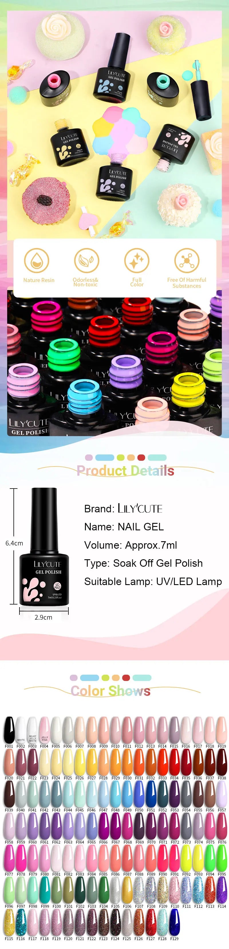 LILYCUTE 5Pcs/Set 7ML Red Brown Nail Gel DIY Nail Art Semi Permanent UV Gel Polish Long Lasting Design Manicure Kit Supplies
