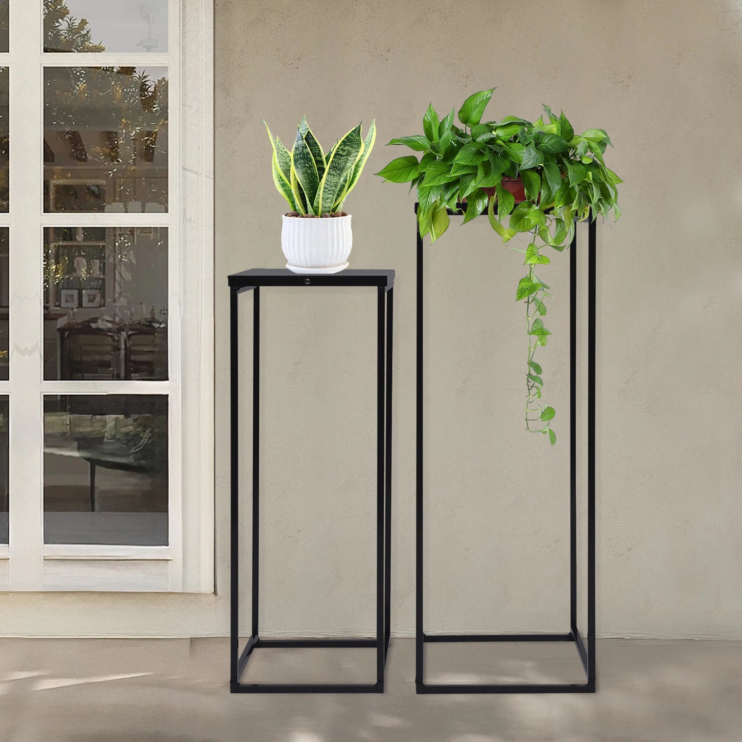 Bymaocar Pflanzenständer-Set 70/60 cm Metall Tragfähigkeit 4-5 kg