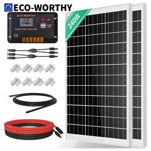 Solarmodul 240W Monokristallines Komplettset Mit Laderegler