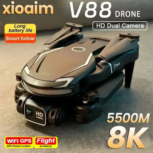 Original V88 Drohne 8K 5G GPS Profi-HD-Luftbildfotografie Ferngesteuertes Flugzeug HD-Dual-Kamera-Quadcopter-Spielzeug-UAV