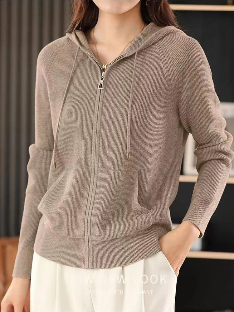 LTYQIN Cardigan Doppel-Reißverschluss-Größe M, 220–320 g/m²