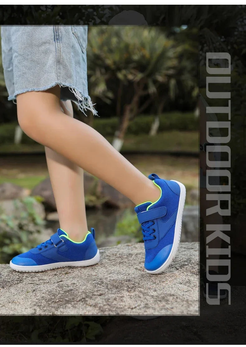 Kinder Weite Barfuß Schuhe - Minimalistische Jungen Mädchen Sneaker - Leichtgewicht Rutschfest Kinder Walking Schuhe Casual Skate Flats