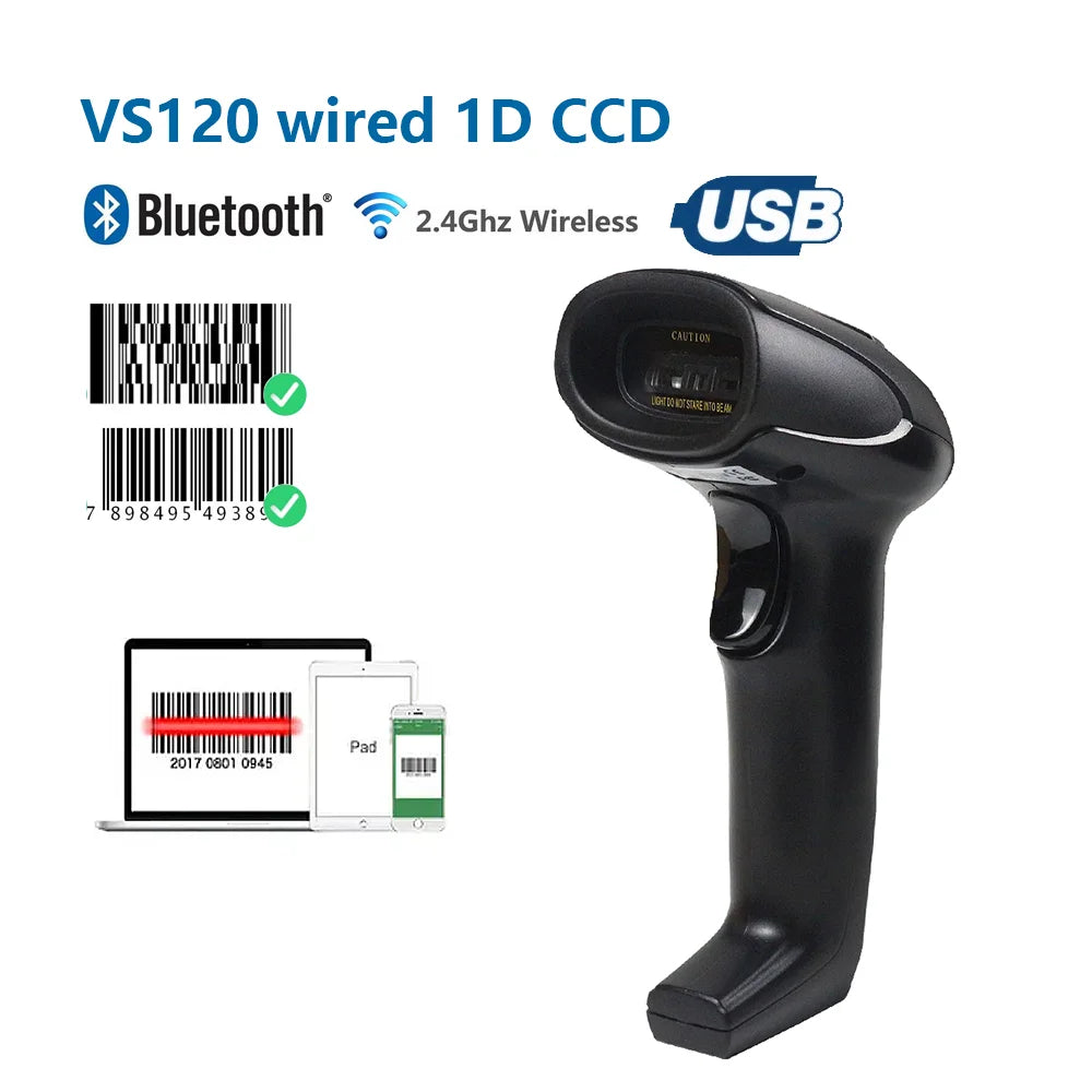 1D/2D Supermarkt Handheld Barcode Bar Code Scanner Leser QR PDF417 Bluetooth 2.4G Drahtlos & Verkabelt USB Plattform - 12.02€