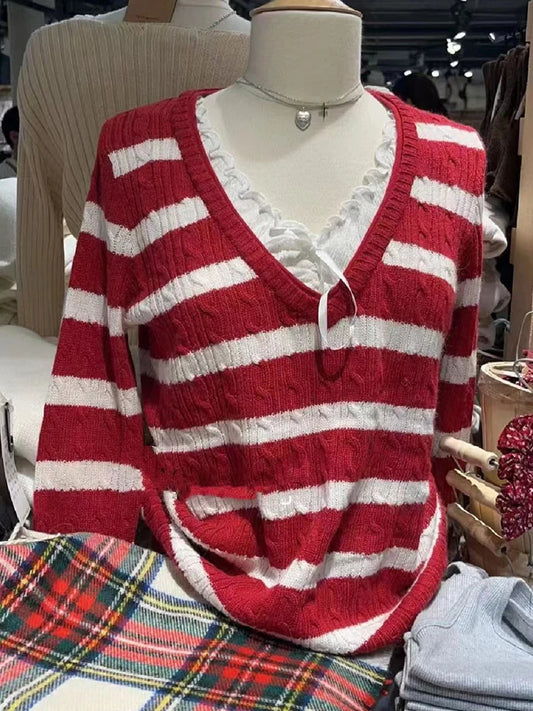 CN Guangdong V-Neck Strickpullover - Baumwollmix Größe M