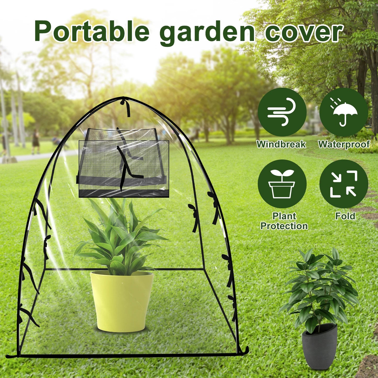 Foldable Mini Greenhouse PVC Pop Up Transparent Greenhouse With Zipper Closure Preservation Plant Greenhouse Garden Accessories