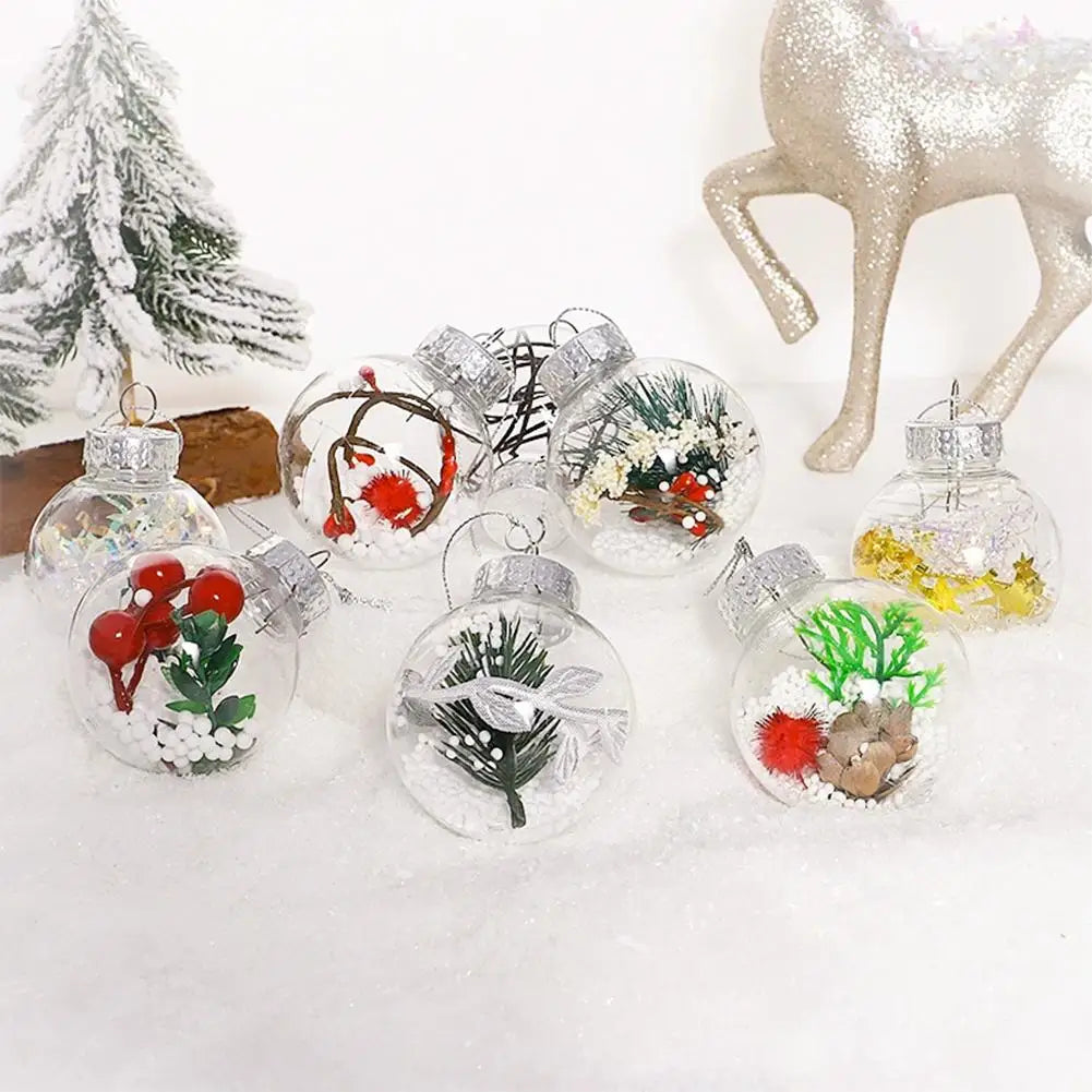 SnowBall Schneemannkugeln Transparent - 12er Set, Glaskugeln