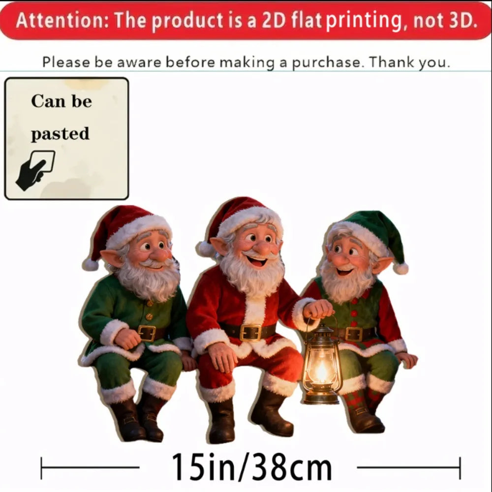 2D Christmas Gnome Dwarf Ornament Santa Claus Garden Fence Xmas Decoration Gifts For New Year Decor Noel Natal Party Supplies