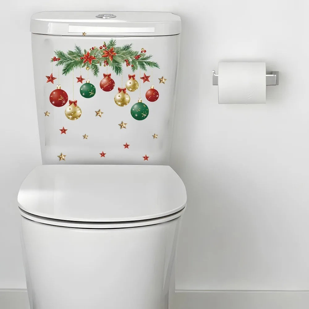 Christmas Toilet Sticker Merry Christmas Decoration Santa Claus Bathroom Sticker Home Toilet Decoration 2026 New Year Gift Fun