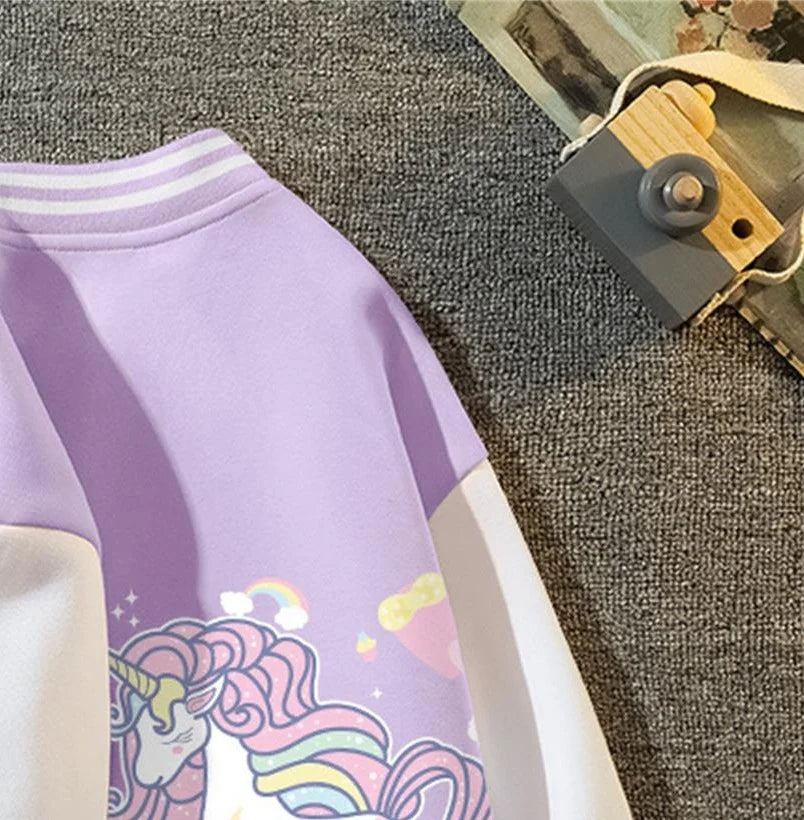 KEAIYOUHUOCN Einhorn Jacke Mädchen - Baumwolle Größe 3-14