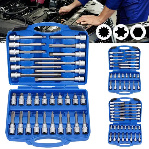 1/2" Impact Steckschlüsselsatz 26/30/32 Stück Tiefe Schraubendreher-Bits Kit Handwerkzeug Steckschlüsselsatz Autoreparaturwerkzeug mit Aufbewahrungsbox