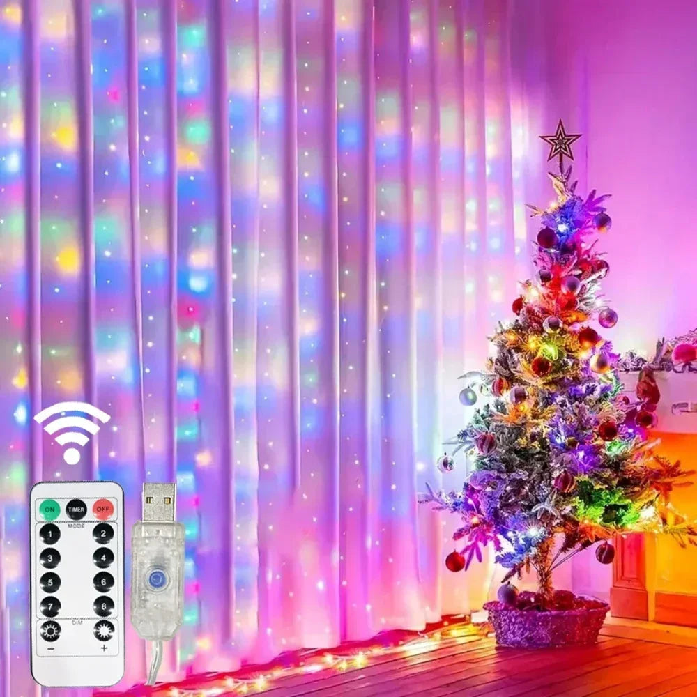 FairyLights CurtainLights Fernbedienung - Länge 3 4 6 m, USB, <60 lm