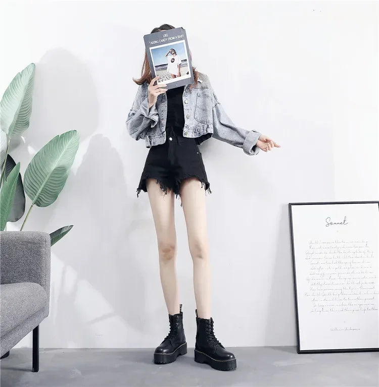 Ghete cu platformă din piele naturală CN Guangdong - Înălțimea tocului 3-5 cm, Platformă 2 cm, Mărimea EU 36-41