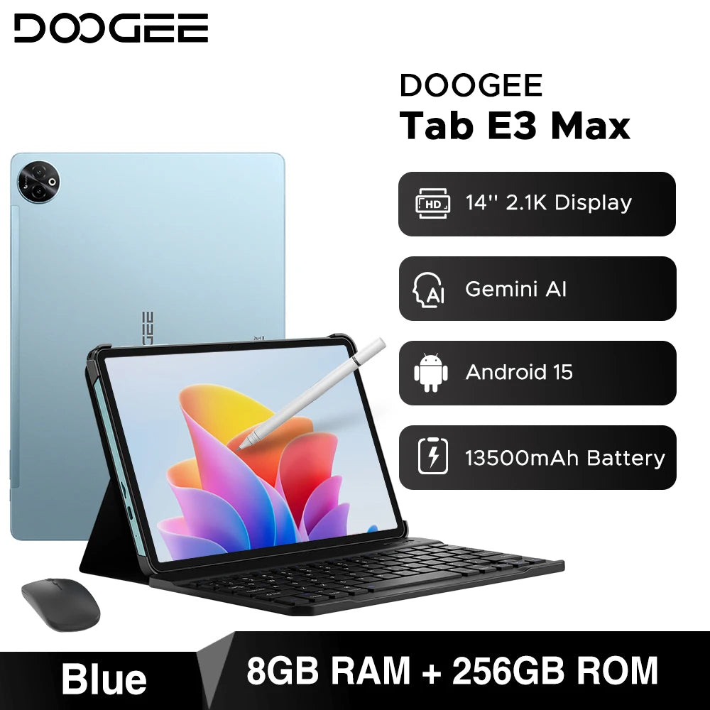 DOOGEE Tab E3 Max Gemini AI Quad-Lautsprecher - 14Zoll Display 256GBROM 13500mAh
