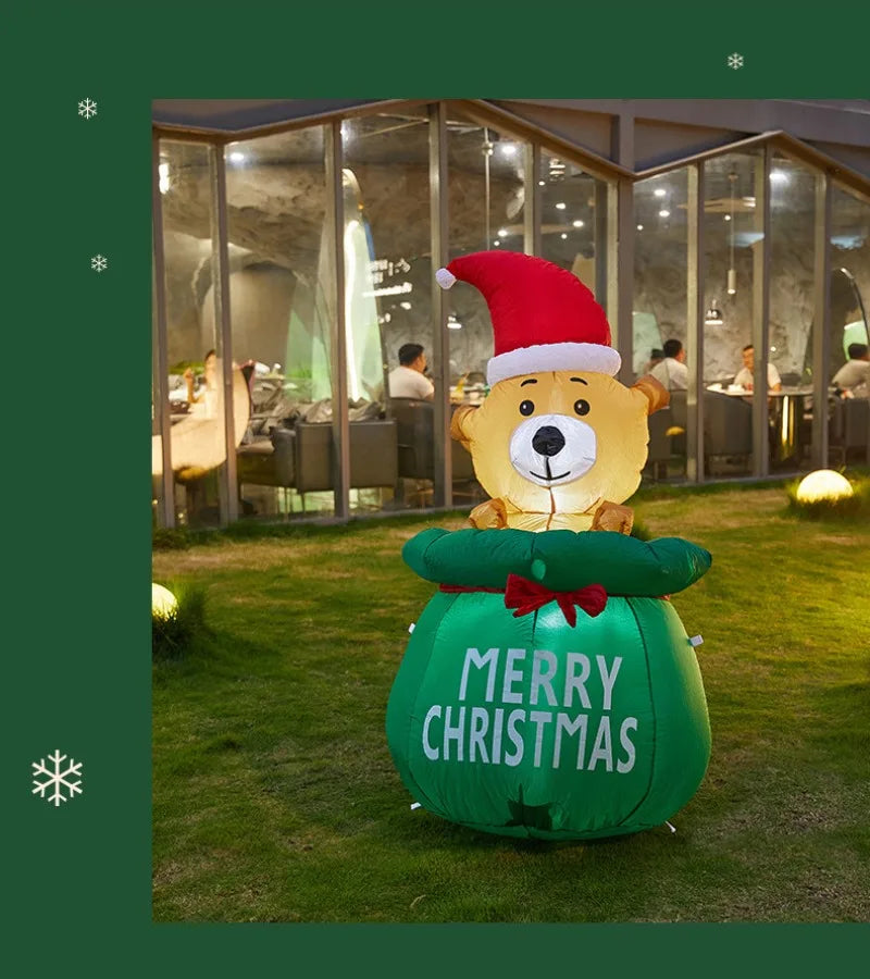 Christmas Inflatable Model,climbing Wall Santa Claus Glowing Inflatable Model, Outdoor Garden Scene Decoration Hanging Ornaments