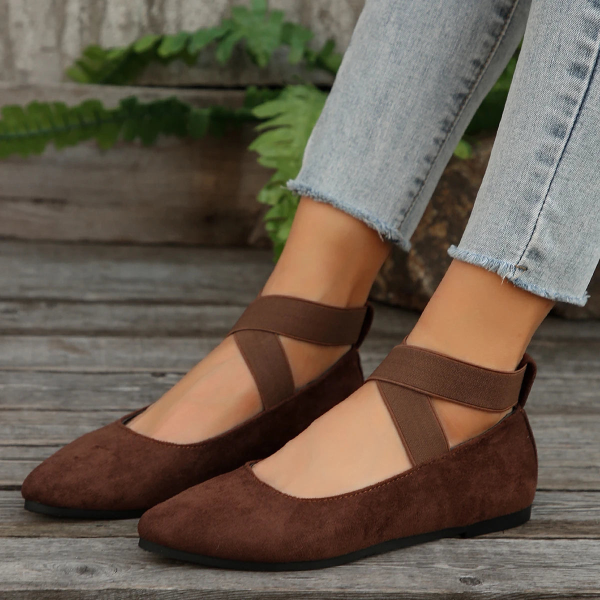 RZSMTYA Damen Atmungsaktiv Loafer - Gummisohle Spitze