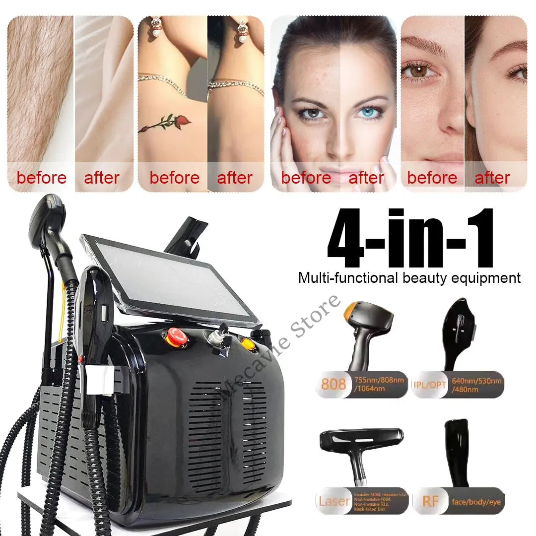 2025 4-in-1 Dioden Ice Titanium Laser Haarentfernung - 4000W 755 808 940 1064nm Körper Haarentfernung 4 Wellenlängen