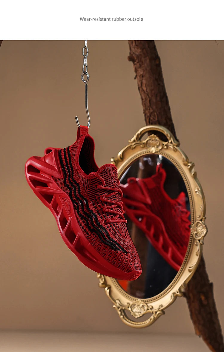 Herren Sneakers Leicht Laufschuhe Atmungsaktiv Mesh Komfortabel EVA Dick Sohle Rutschfest Tennis Walking Weiß Schuhe Für Männer