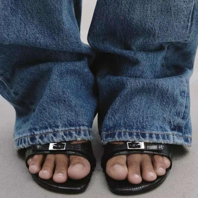 Sexy Women's High Heels Slippers Designer Heeled Shoes 2025 Summer Fashion Sandals Pumps Shallow Slides Stilettos Mujer Zapatos