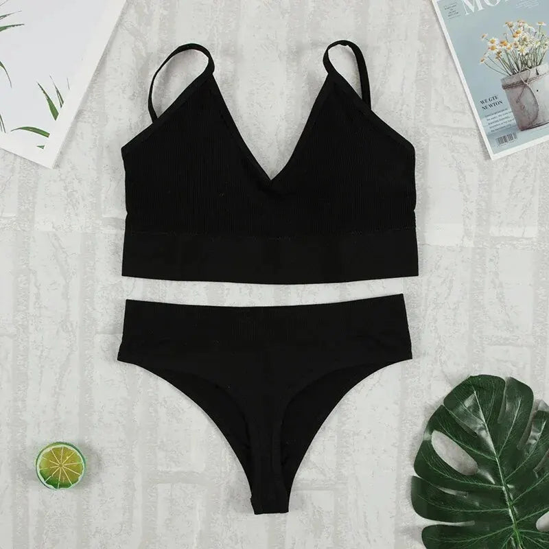 Zhejiang Bralette Gepolstert Nahtlos - 2er Set S M Polyester