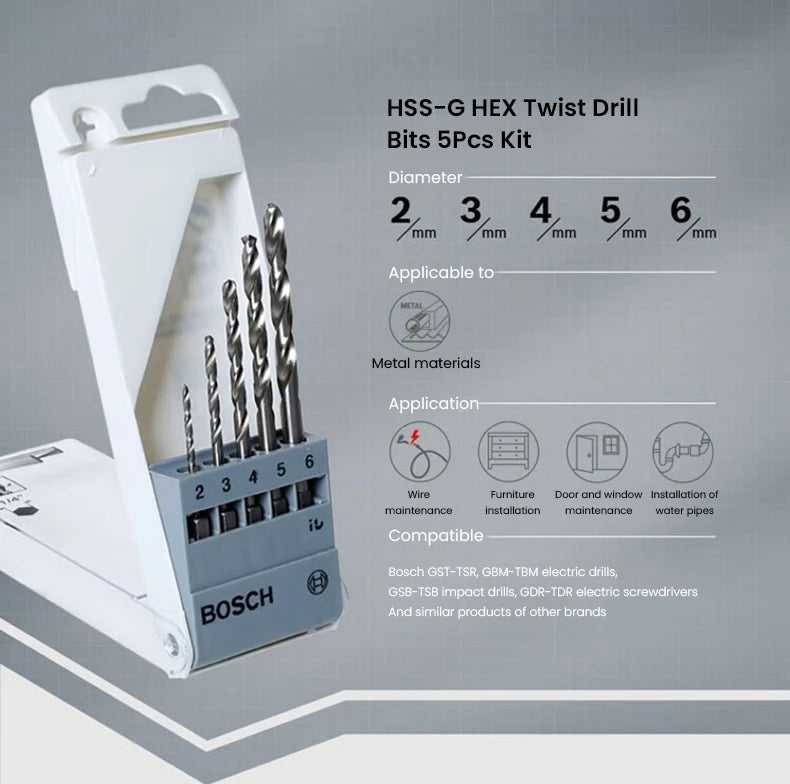 Bosch-Bohrer 2025: 5Pcs HSS-G Metalworking - Pro Series Collection