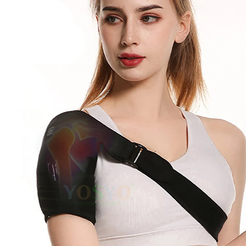 Electric Heating Heated Shoulder Brace Wrap Shoulder Massage Support Belt Strap for Arm Shoulder Fitness Brace Keep Warm