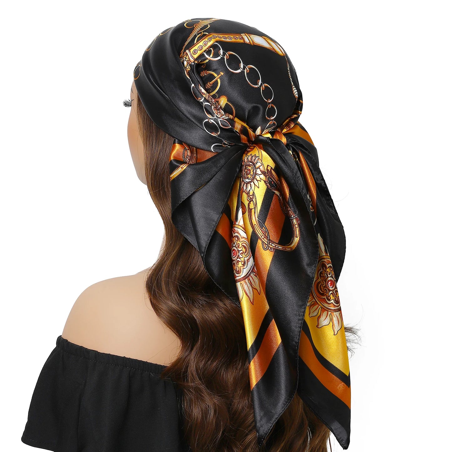 Kopf Foulard Seidenglanz - 90x90 cm Polyester weich