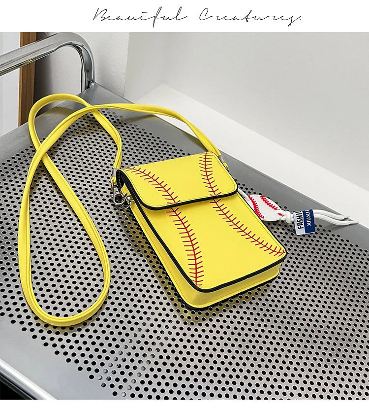 Fashion Vielseitig Crossbody Taschen 2025 - Baseball Gedruckt Schulter Tasche - Handy Quadrat Taschen Personalisiert Schräg Klein Geldbörse