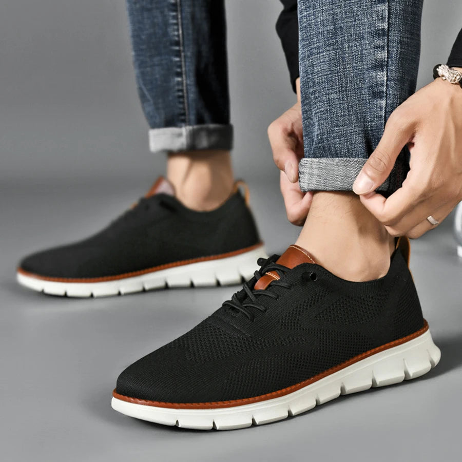 New Men's Sneakers Light Breathable Casual Flat Shoes Outdoor Fashion Comfortable Dress Shoes Anti-Slip Sports Walking Shoes