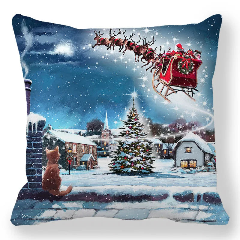2025 New Year Christmas pillow case 30*50cm,40*40cm,45x45cm, cushion cover home Christmas decoration pillow case