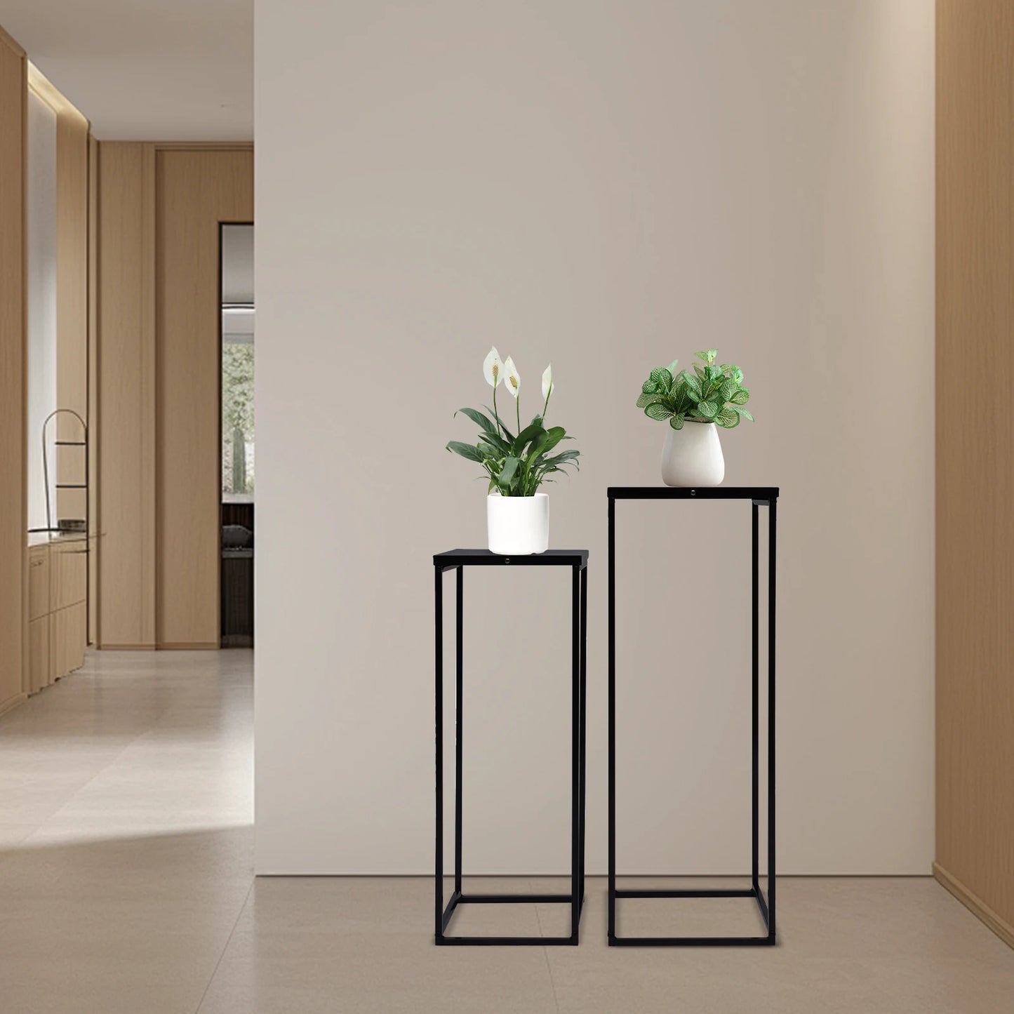 Bymaocar Pflanzenständer-Set 70/60 cm Metall Tragfähigkeit 4-5 kg