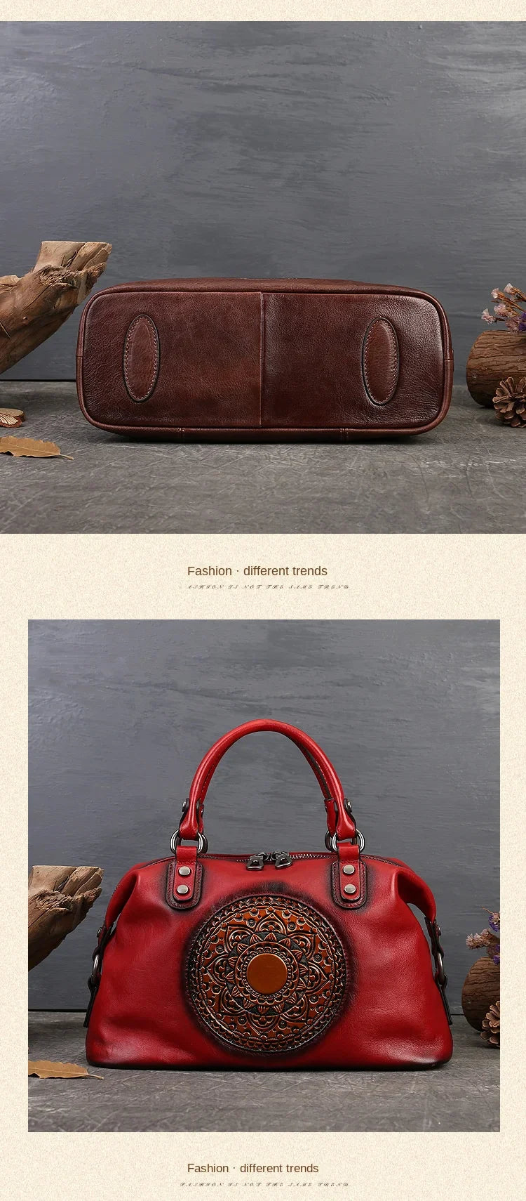 women genuine leather tote bag classic cowhide shoulder handbag with zipper