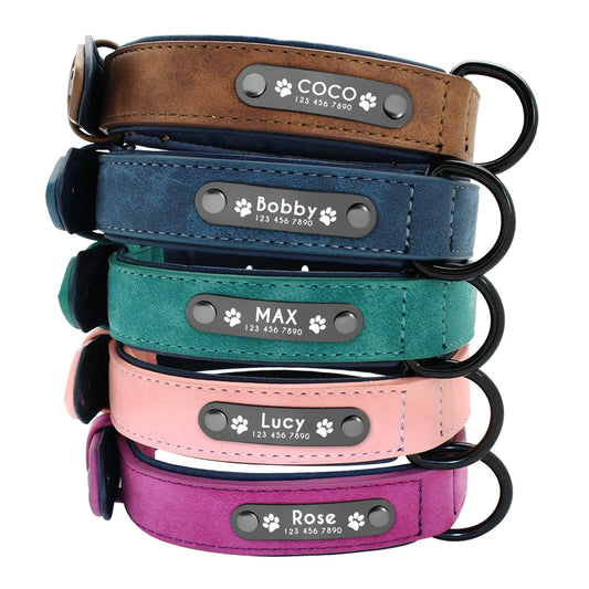 Hund Halsbänder Personalisiert Anpassen Leder Hund Halsband Name ID Tags Für Kleine Mittlere Große Hunde Pitbull Bulldog Beagle Correa Perro