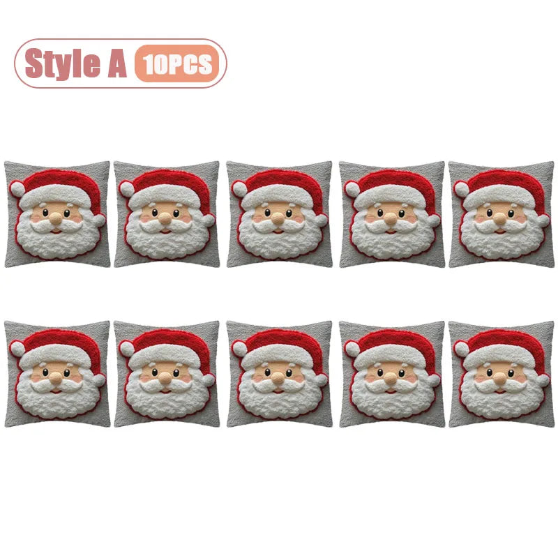 Christmas Pillow Cover Snowman and Reindeer Digital Print Sofa Cushion for Home Office and Living Room Festive Decoration