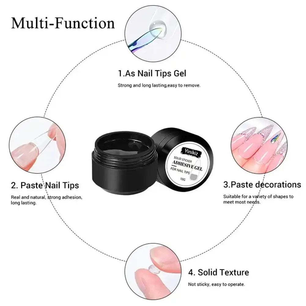 Gel Nail Glue For Press On Nails And Nail Tips Long-Lasting Strong Adhesion Nail Glue For Acrylic Nails Clear Hard Gel Nail Art