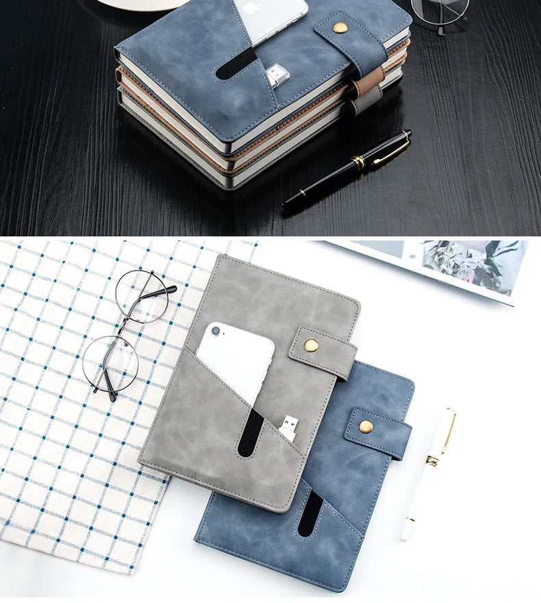 PU Leder A5 Notizbuch 2025 - Business Journal Planner Agenda Organizer Schule Büro