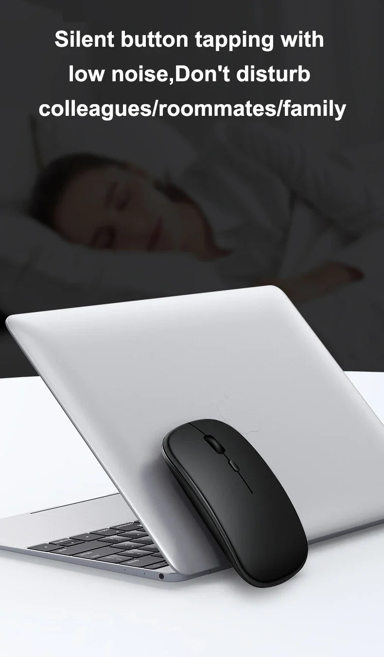 Wireless Maus Slim Bluetooth-kompatibel 2.4G Computer-Mäuse Portable Rechargeable/Battery Cordless Maus für iPad Laptop Desktop