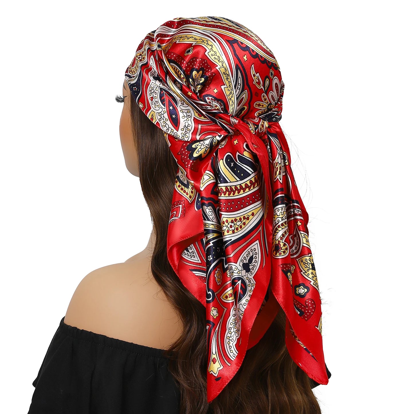 Kopf Foulard Seidenglanz - 90x90 cm Polyester weich