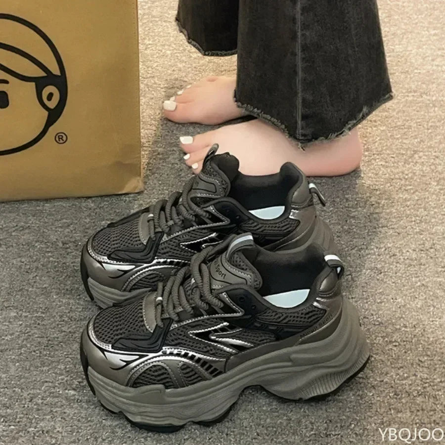 Platform-Sneaker 2025: YBQJOO Women Platform Sneakers 2025 Autumn New - Fashion Casual Lace Up Sports Shoes Woman Non Slip Walking Shoes Ladies Vulcanize Collection