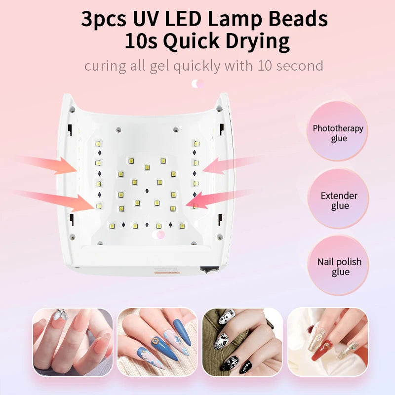 Rechargeable UV LED Lamp for Nails Wireless Gel Polish Nail Dryer Pedicure Manicure Light Cordless LED Nail Lamp For Manicure