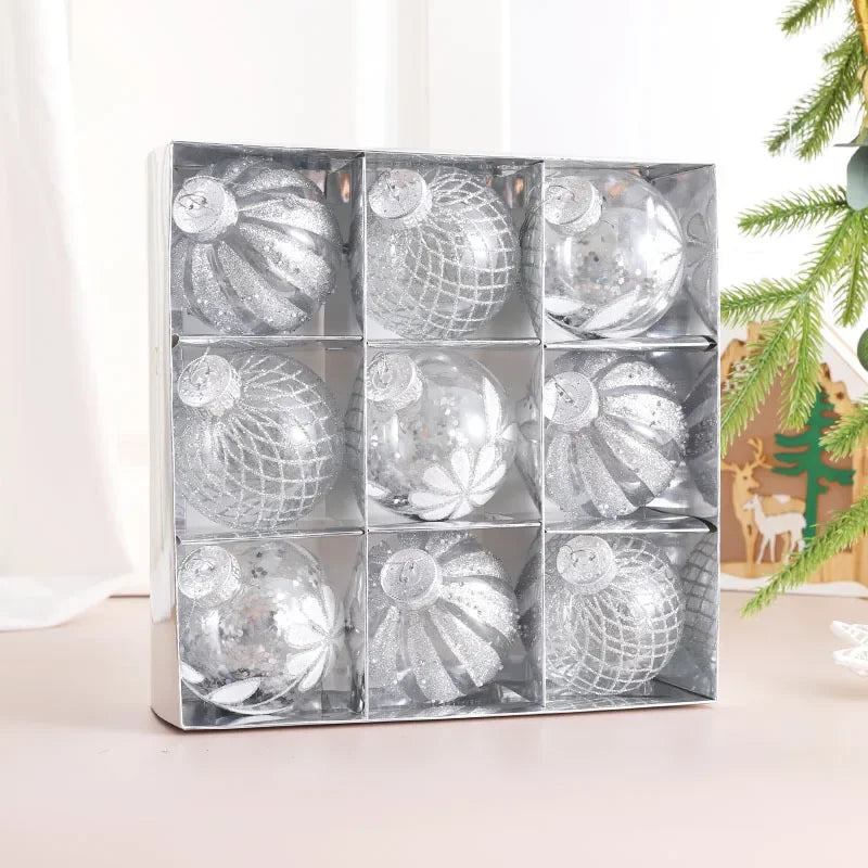 Choice Weihnachtskugel Set 8 cm Durchmesser - 9 Stück Kunststoff